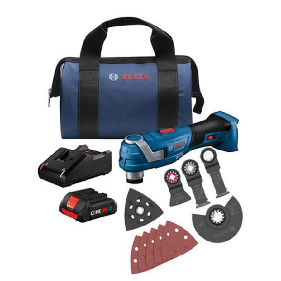 Power Tools Bosch Power Tools | Bosch 18V Brushless Starlockplus Oscillating Multi-Tool 4 Ah Kit Gop18V-34B14