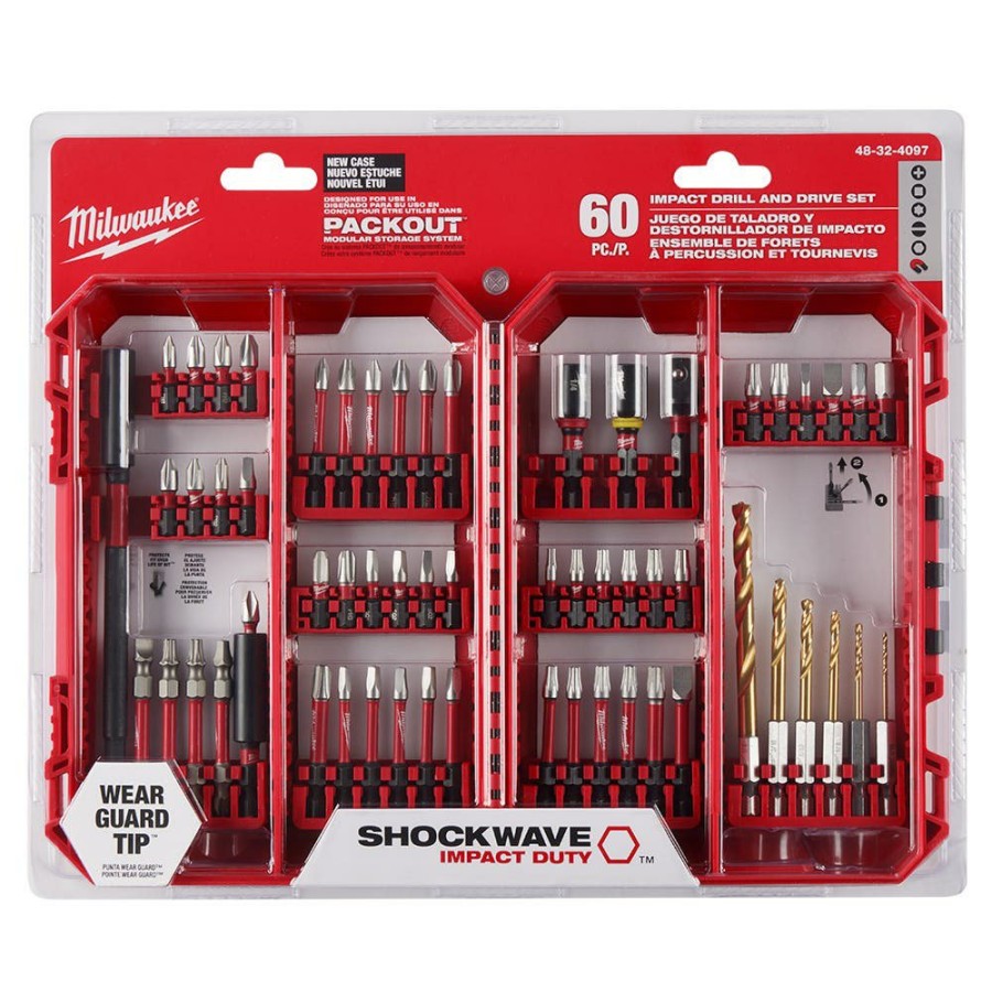 Accessories Milwaukee Tools | Milwaukee Shockwave Impact Duty Drill And Drive Set - 60Pc 48-32-4097