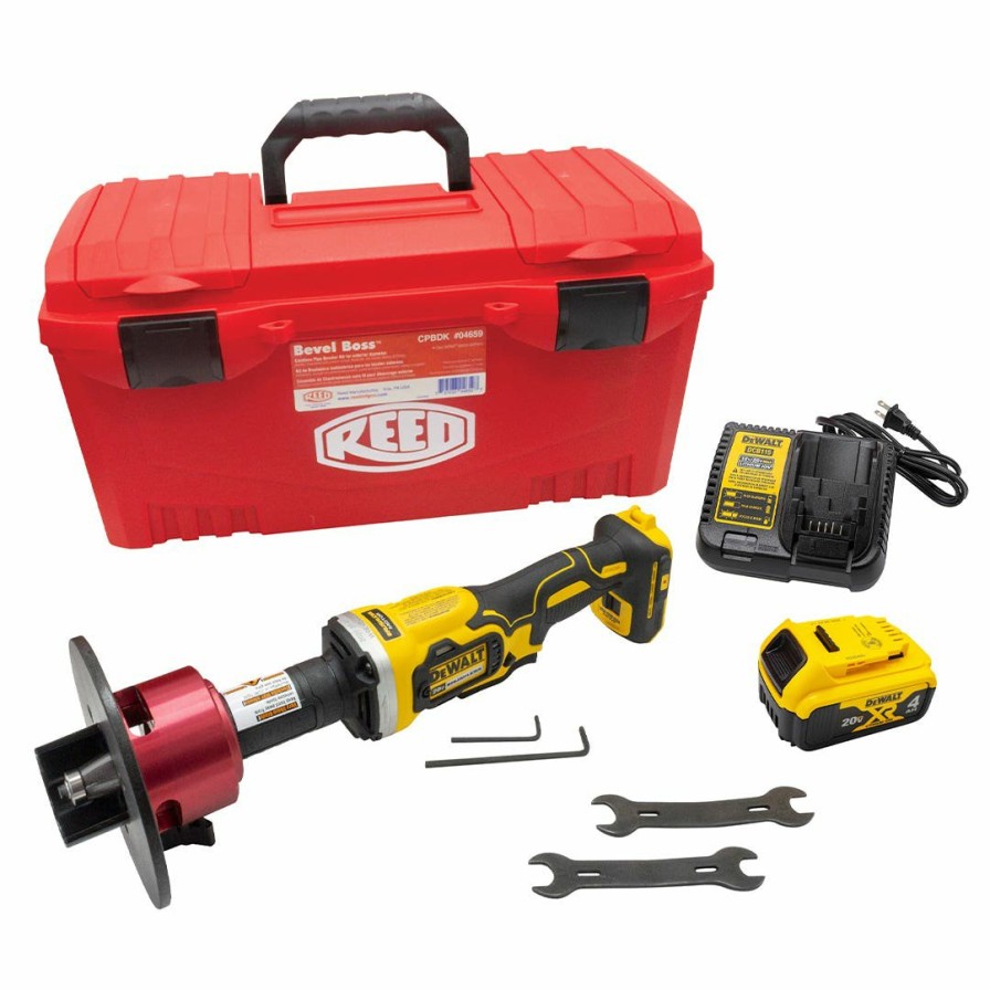 Power Tools Reed Manufacturing | Reed Cpbdk Bevel Boss Dewalt Cordless Pipe Beveler Kit 04659