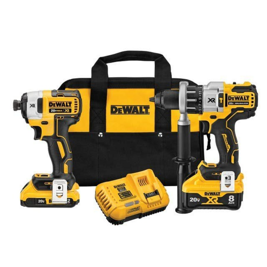 Power Tools DeWalt | Dewalt 20V Max* Xr Hammer Drill & Impact Driver Combo Kit Dck299D1W1