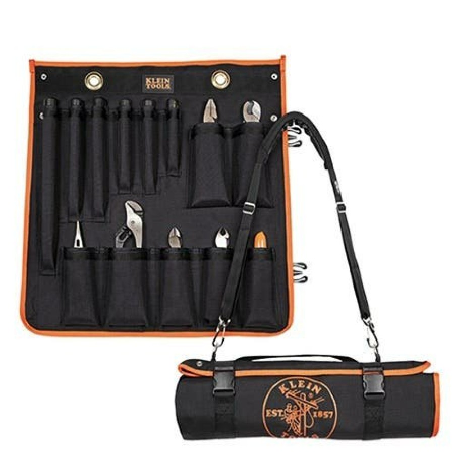 Hand Tools Klein Tools | Klein 13-Piece Insulated Utility Tool Kit With Roll Up Case 33525Sc