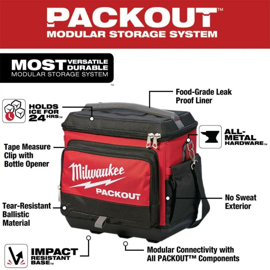 Hardware & Jobsite Supplies Milwaukee Tools | Milwaukee Packout Softside Cooler 48-22-8302