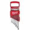 Hand Tools Milwaukee Tools | Milwaukee Sae Ratcheting Combination Wrench Set 7 Piece 48-22-9406