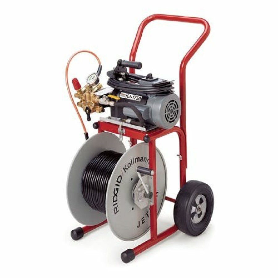 Power Tools RIDGID Tools | Ridgid Kj-1750 Cold Water Jetting Machine With Cart And Hose Reel 62697