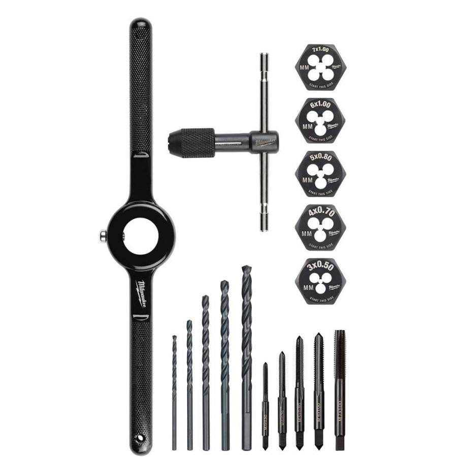 Accessories Milwaukee Tools | Milwaukee 17Pc Metric Tap And Die Set 49-22-5601