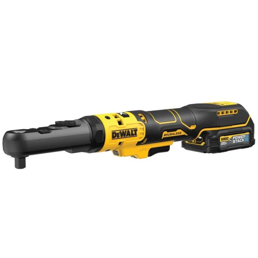 Power Tools DeWalt | Dewalt 20V Max* Xr Brushless Cordless 3/8" & 1/2" Sealed Head Ratchet With Dewalt Powerstack Dcf510Ge1