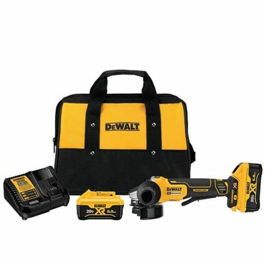 Power Tools DeWalt | Dewalt 20V Max Xr 4.5" Paddle Switch Angle Grinder Kit W/ Kickback Brake (Bare Tool) Dcg413R2