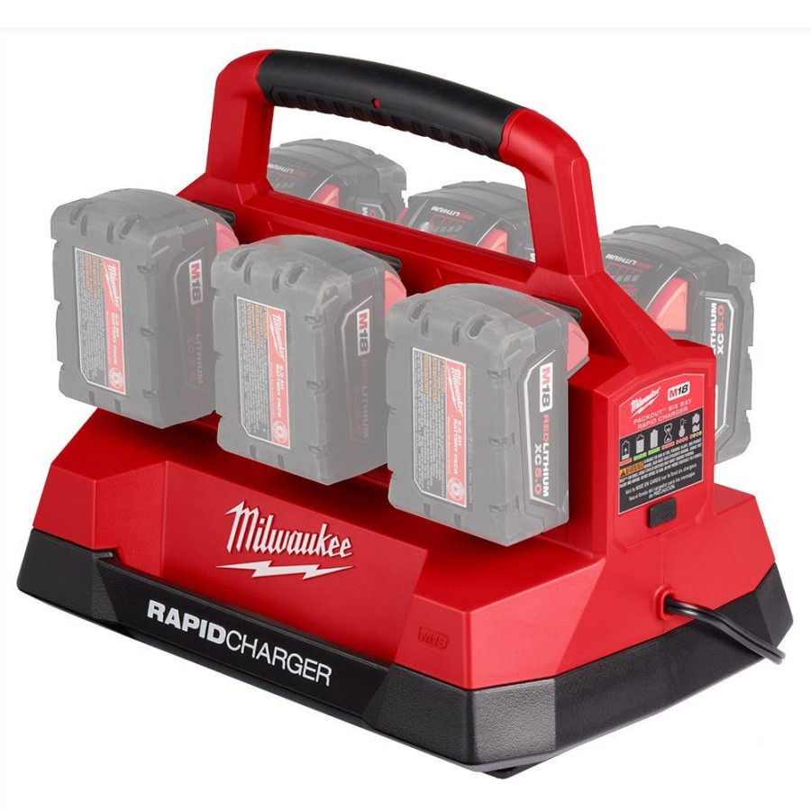 Power Tools Milwaukee Tools | Milwaukee M18 Packout Six Bay Rapid Charger 48-59-1809