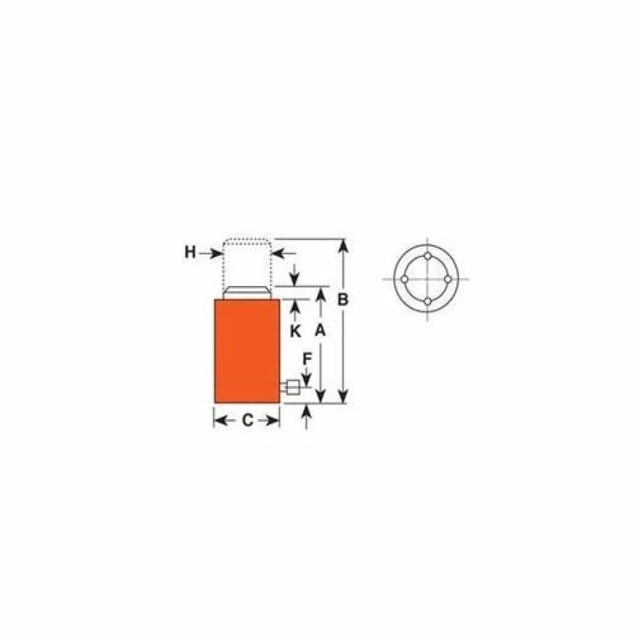 Power Tools Power Team SPX | Power Team Aluminum 55 Ton Hydraulic 6-1/8" Single Acting Cylinder Spring Return Ra556