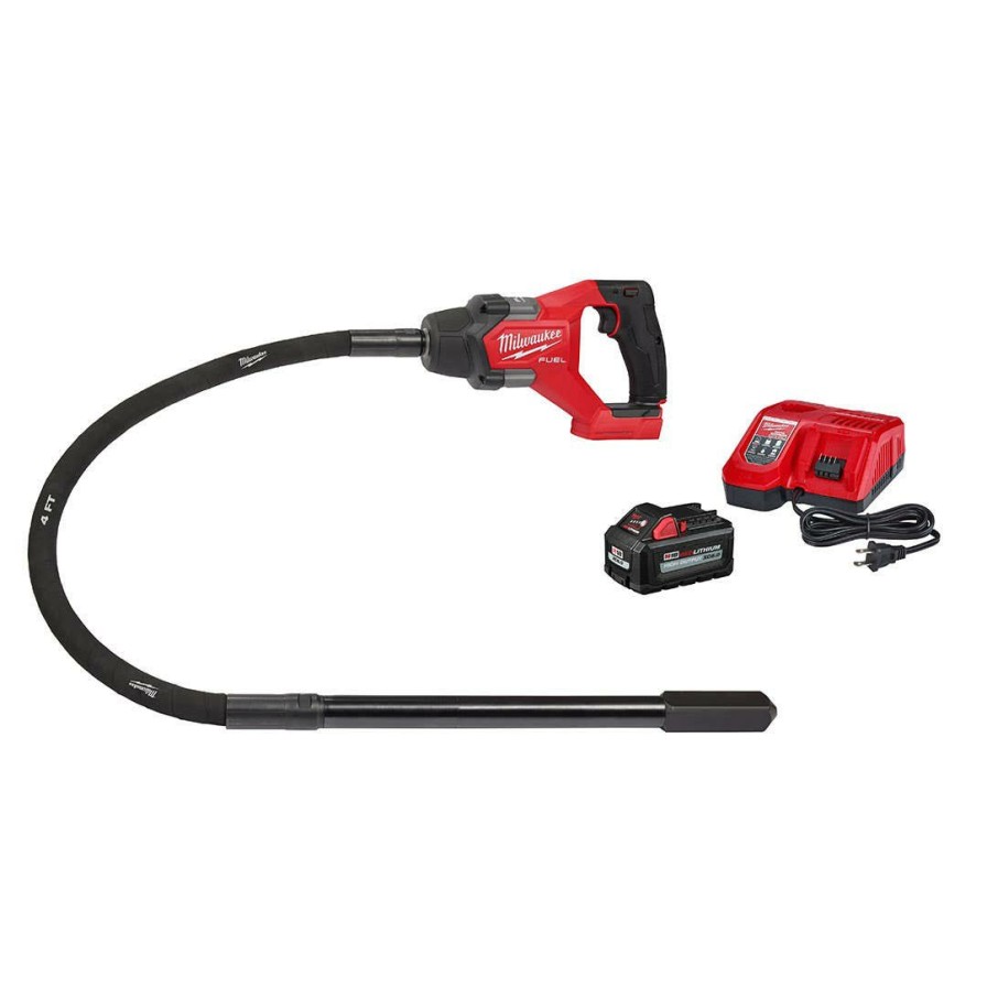 Power Tools Milwaukee Tools | Milwaukee M18 Fuel 4' Concrete Pencil Vibrator Xc6.0 Kit 2910-21