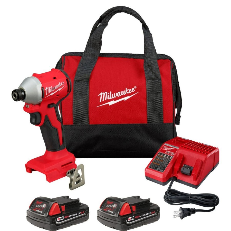 Power Tools Milwaukee Tools | Milwaukee M18 Compact Brushless 1/4" Hex Impact Driver Kit 3650-22Ct