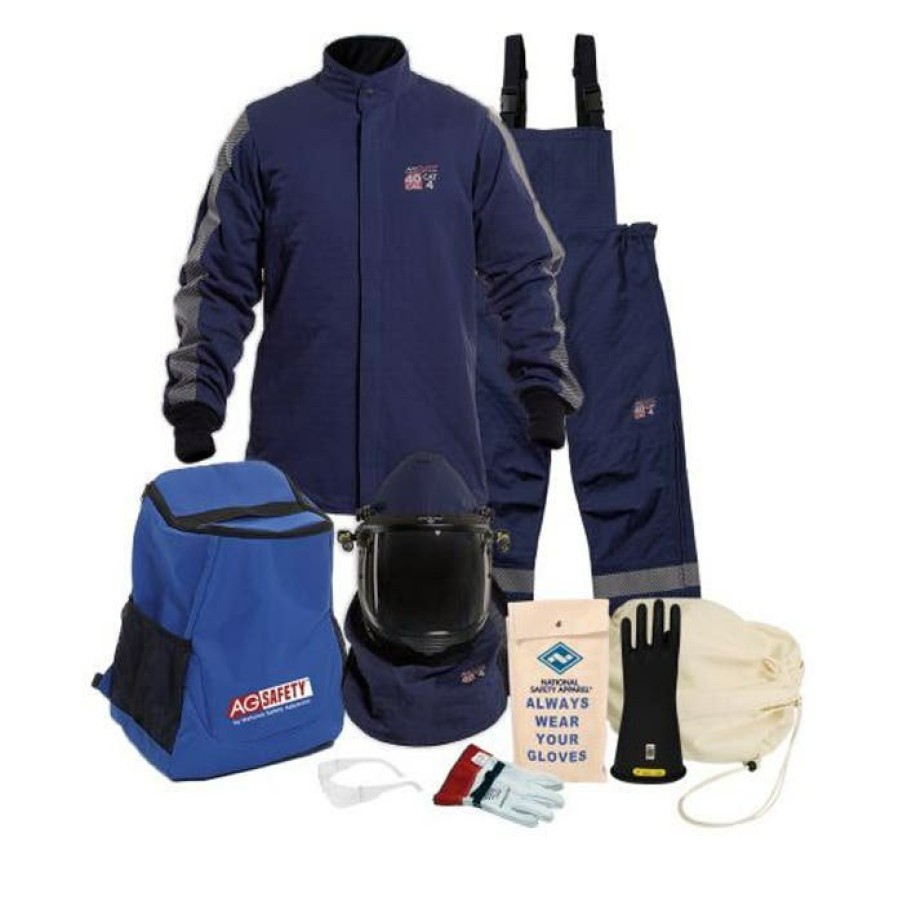 Safety & Work Wear Enespro | Enespro Arcguard Performance 40 Cal Jacket & Bib Kit W/ Lift Front Hood & Voltage Gloves Arc40Kit-Md09