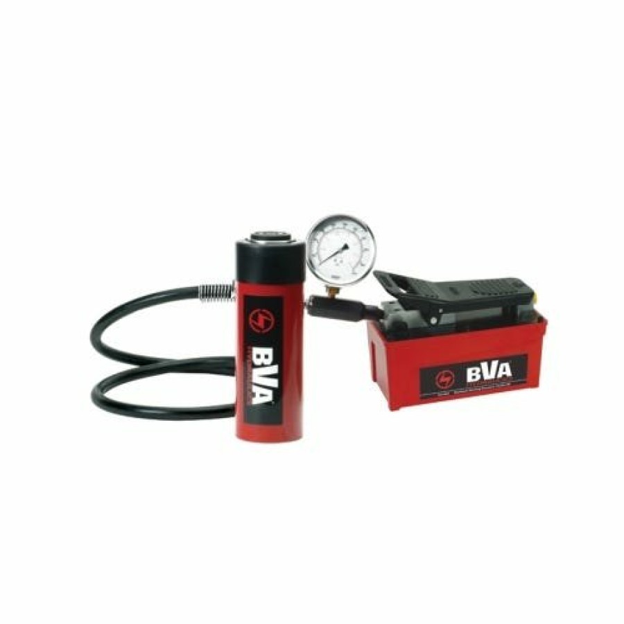 Power Tools BVA Hydraulics | Bva 25 Ton 14.25" Stroke Hydraulic Cylinder Set With Pa1500 Air Pump Sa15-2514