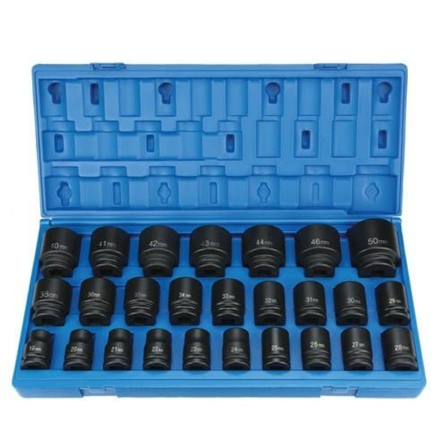 Accessories Grey Pneumatic Sockets | Grey Pneumatic 26 Piece 3/4" Drive Metric Master Impact Socket Set 19-50Mm 8026M