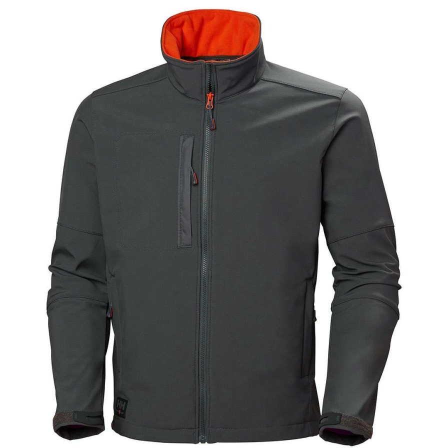 Safety & Work Wear Helly Hansen | Helly Hansen Dark Grey Kensington Softshell Jacket 74231-970