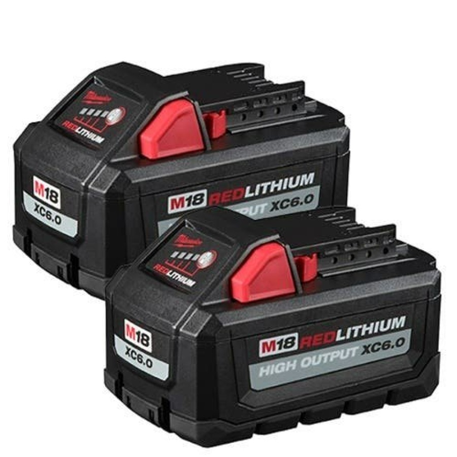 Power Tools Milwaukee Tools | Milwaukee M18 Red Lithium 6.0Ah High Output Battery (2 Pack) 48-11-1862