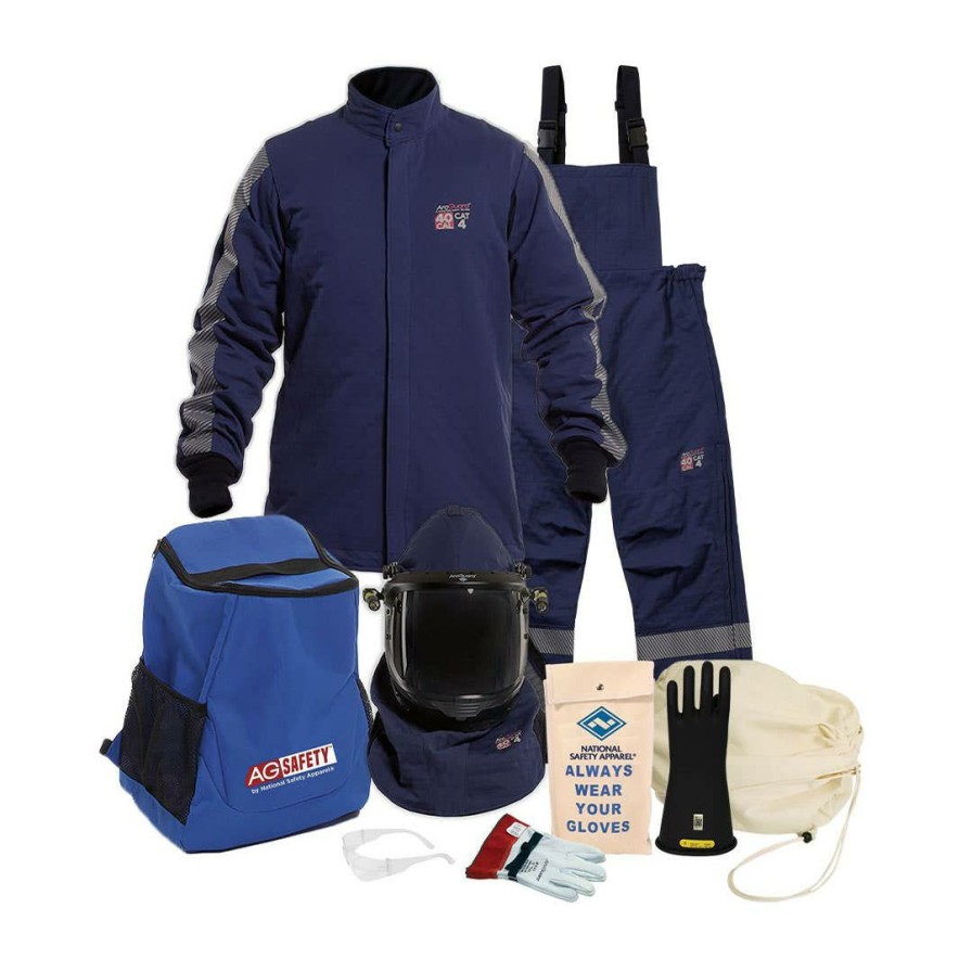 Safety & Work Wear Enespro | Enespro Arcguard Performance 40 Cal Jacket & Bib Kit W/ Lift Front Hood & Voltage Gloves (5X-11) Arc40Kit-5X11