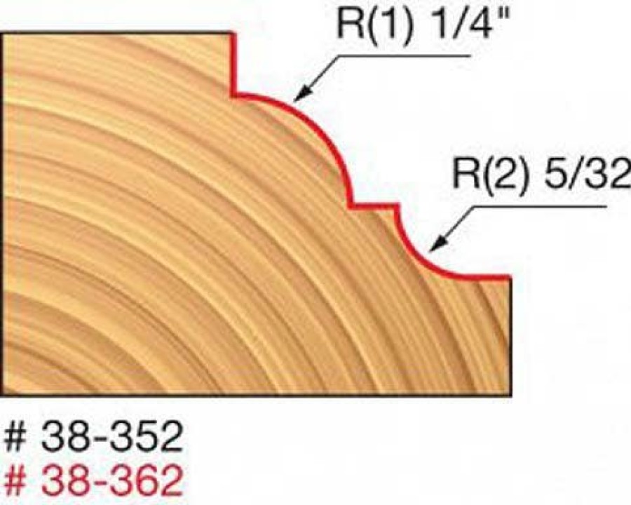 Accessories Freud Diablo Blades | Freud 1-1/2" Classical Cove & Beading Router Bit (Quadra Cut) 38-352