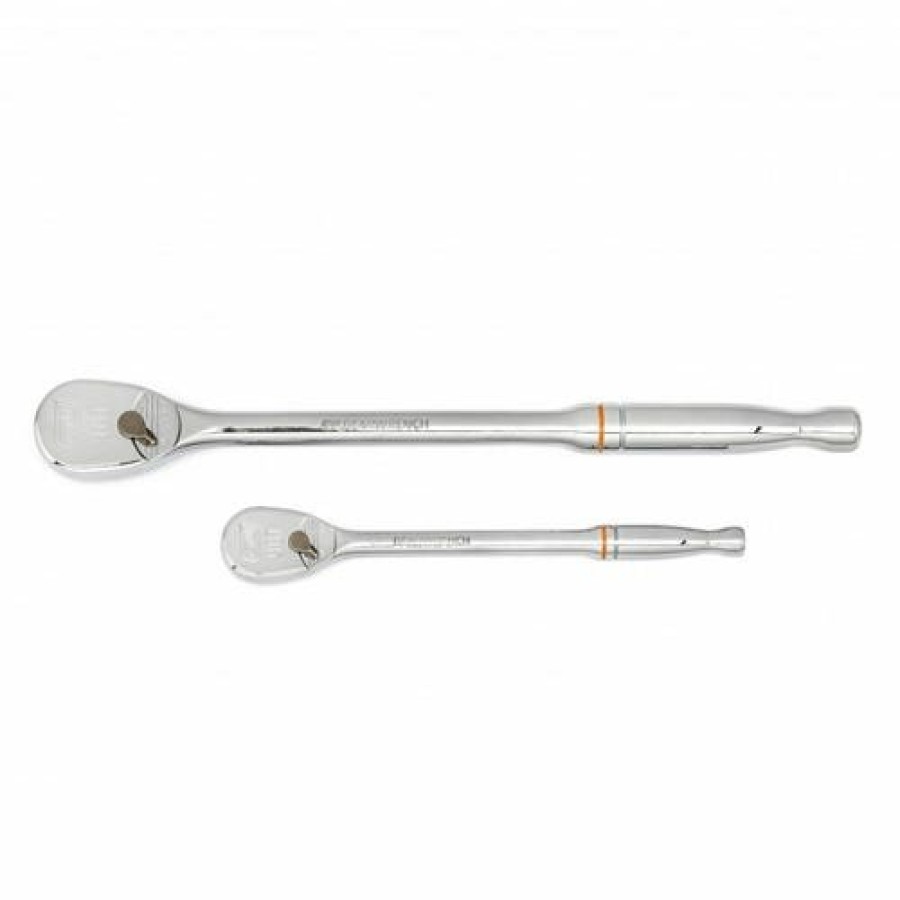 Hand Tools Gearwrench Tools | Gearwrench 2 Piece 1/4" & 3/8" Drive 90-Tooth Long Handle Teardrop Ratchet Set 81268T