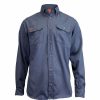 Safety & Work Wear NSA | Drifire Men'S Tecgen Fr Light Blue Work Shirt Nsa-Tcg011902