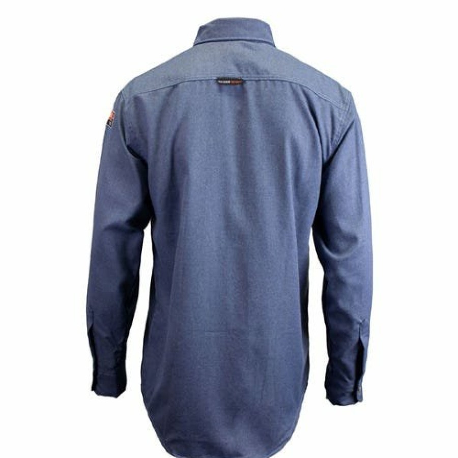 Safety & Work Wear NSA | Drifire Men'S Tecgen Fr Light Blue Work Shirt Nsa-Tcg011902