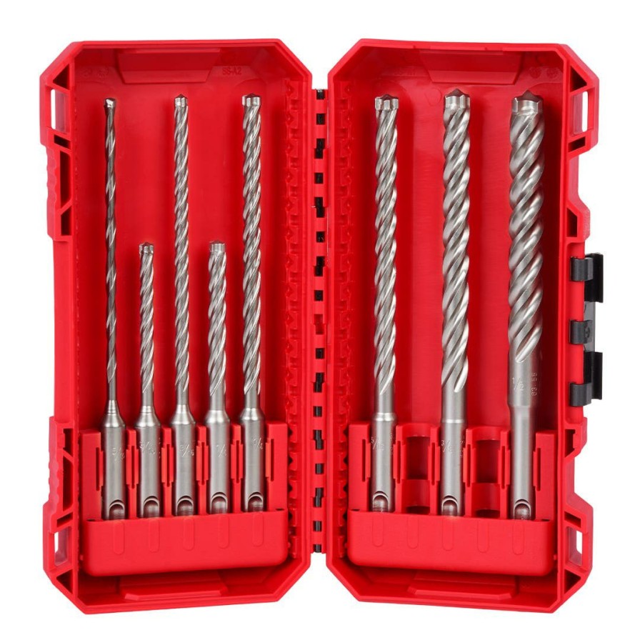 Accessories Milwaukee Tools | Milwaukee 8Pc. Sds Plus Mx4 4-Cutter Drill Bit Kit For Packout 48-20-7663