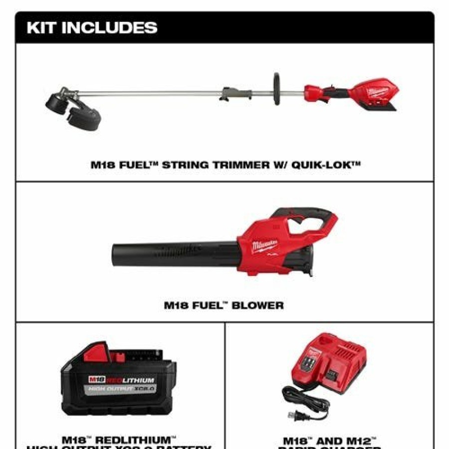 Power Tools Milwaukee Tools | Milwaukee M18 Fuel 2 Tool String Trimmer & Blower Combo Kit 3000-21