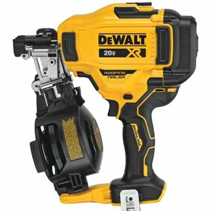 Power Tools DeWalt | Dewalt 20V Max 15 Deg. Cordless Coil Roofing Nailer (Tool Only) Dcn45Rnb