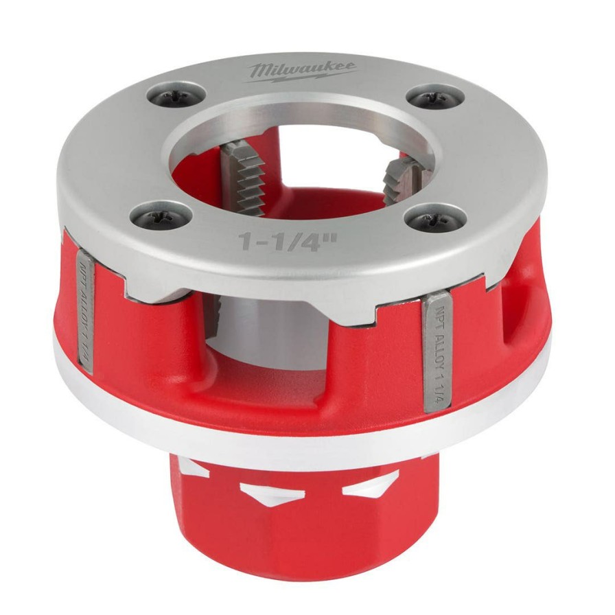 Accessories Milwaukee Tools | Milwaukee 1-1/4" Compact Alloy Npt 11R Pipe Threading Forged Aluminum Die Head 48-36-1310