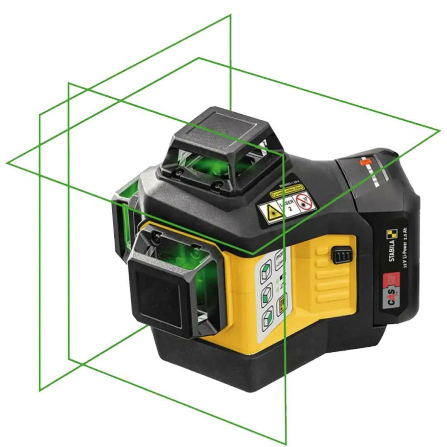 Power Tools Stabila | Stabila Lax 600G 3 Plane/360 Degree Green Beam Laser With Mount Kit (Tool Only) 03410