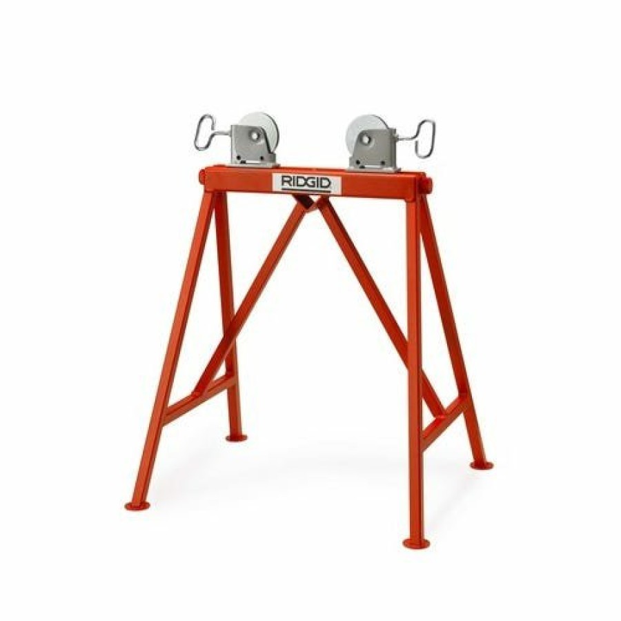 Hardware & Jobsite Supplies RIDGID Tools | Ridgid Ar99 Pipe Sawhorse Adjustable Stand Steel Rollers 64642