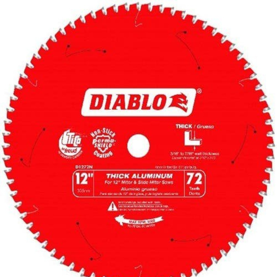 Accessories Freud Diablo Blades | Freud Diablo 12" 72 Tooth Aluminum Cutting Saw Blade D1272N