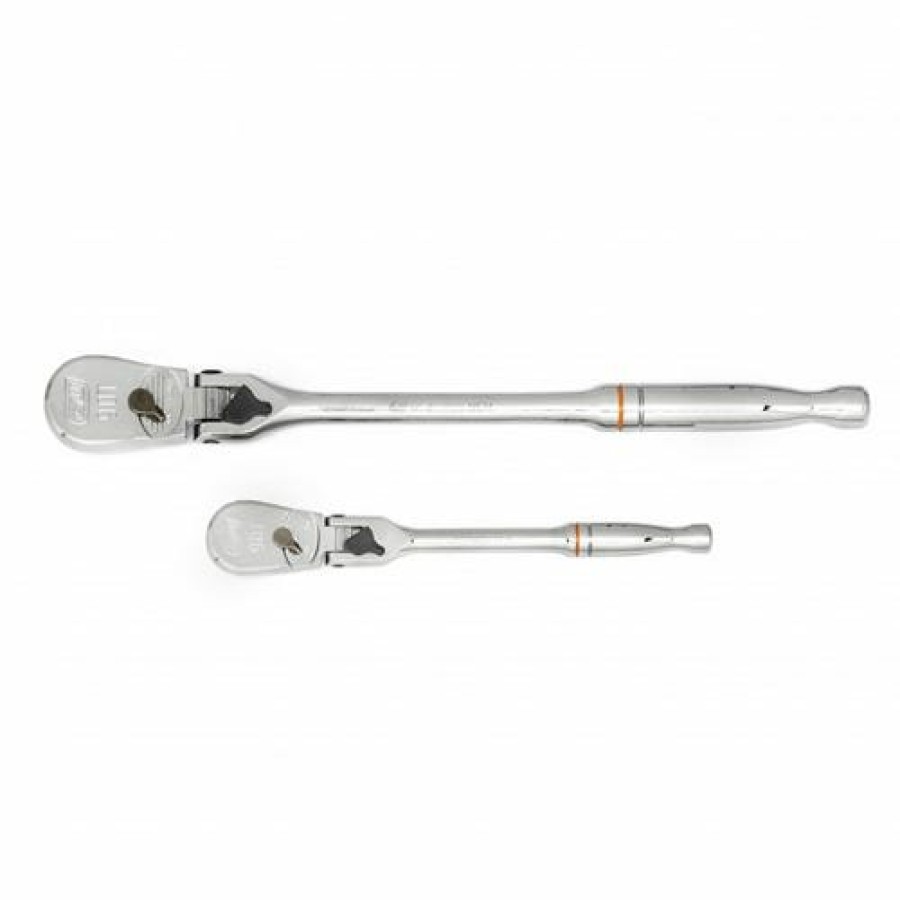 Hand Tools Gearwrench Tools | Gearwrench 2 Pc. 1/4" & 3/8" Drive 90-Tooth Locking Flex Head Teardrop Ratchet Set 81274T