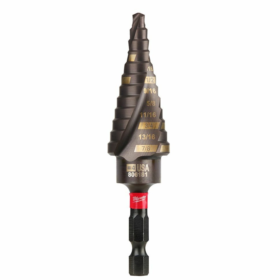 Accessories Milwaukee Tools | Milwaukee Shockwave Impact Duty Step Bit #4 3/16 - 7/8 In. 48-89-9244