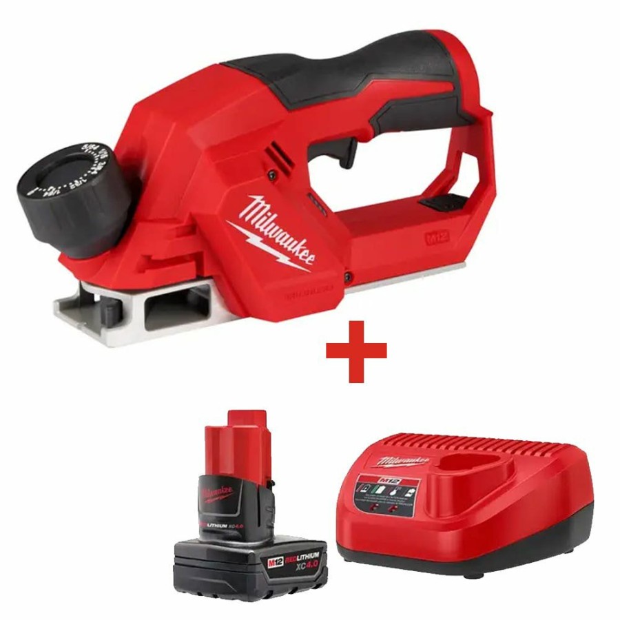 Power Tools Milwaukee Tools | Milwaukee M12 Brushless 2" Planer & 4.0 Starter Kit Bundle