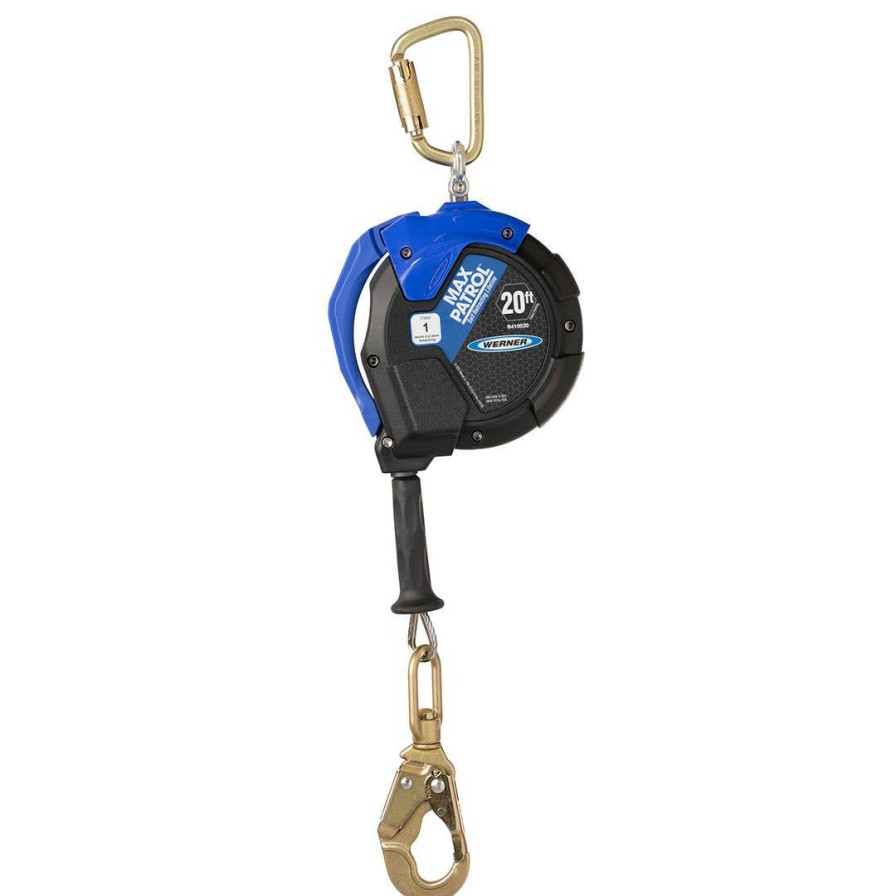 Safety & Work Wear Werner | Werner Max Patrol 20' Cable Self-Retracting Galvanized Steel Lifeline W/ Swivel Snap Hook R410020