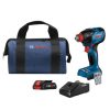 Power Tools Bosch Power Tools | Bosch 18V Brushless Connected-Ready Freak 1/4 In. And 1/2 In. Two-In-One Bit/Socket Impact Driver Kit With Core18V 4.0 Ah Compact Battery Gdx18V-1860Cb15