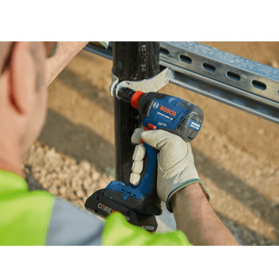 Power Tools Bosch Power Tools | Bosch 18V Brushless Connected-Ready Freak 1/4 In. And 1/2 In. Two-In-One Bit/Socket Impact Driver Kit With Core18V 4.0 Ah Compact Battery Gdx18V-1860Cb15