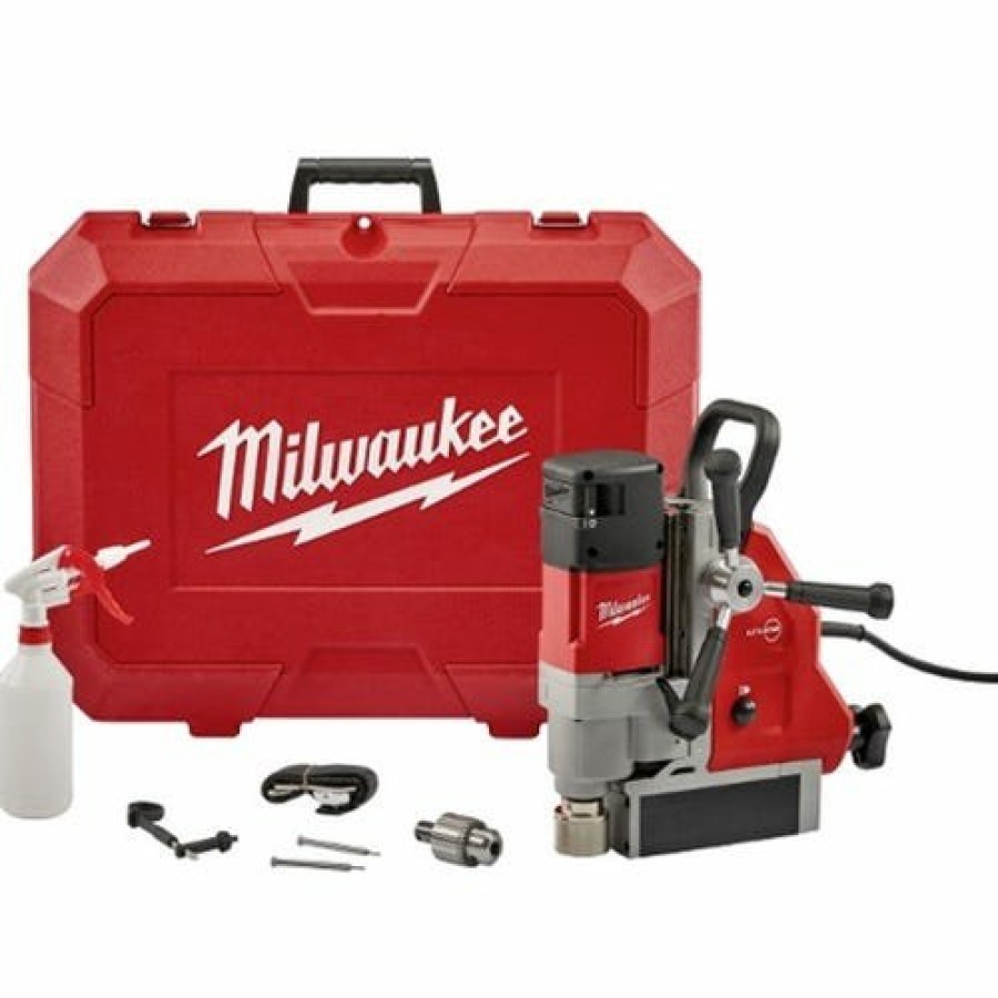 Power Tools Milwaukee Tools | Milwaukee Mag Drill 1-5/8" Kit With Chuck Permanent Magnet Base 4274-21