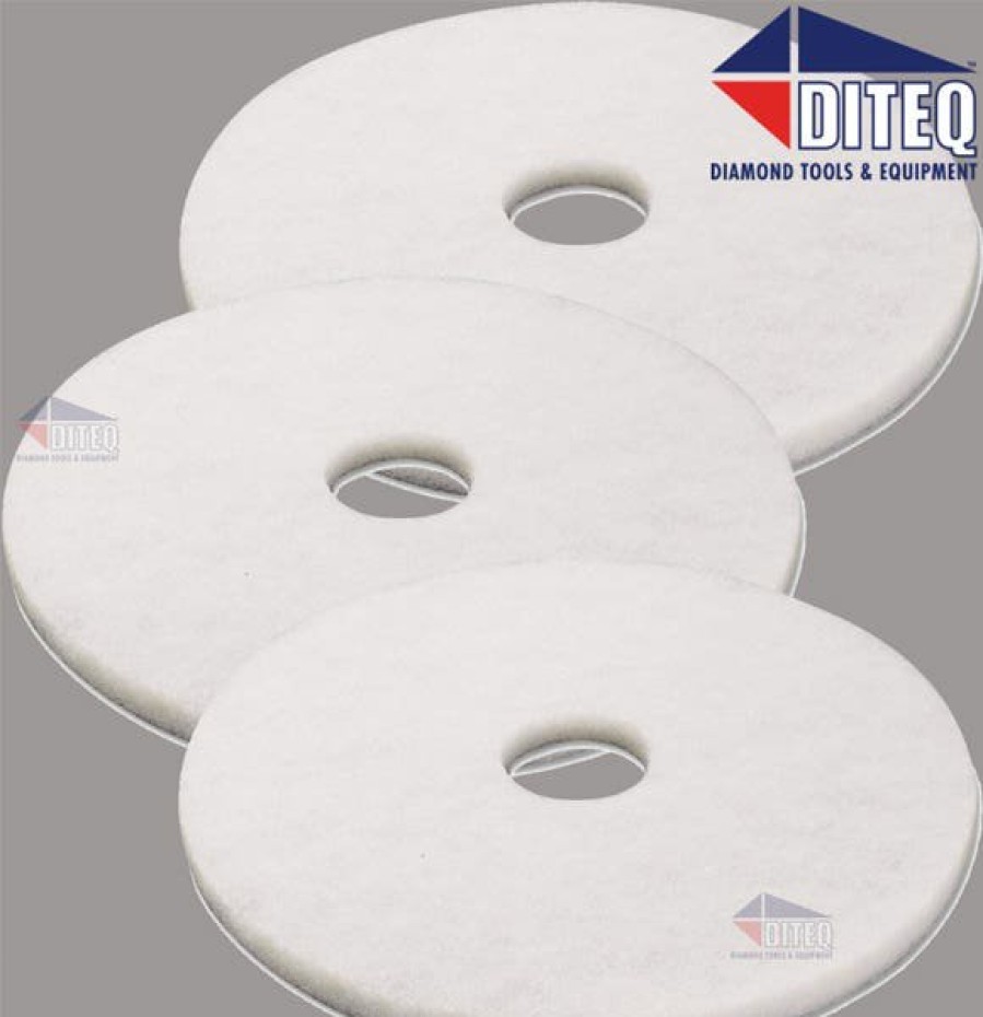 Accessories Diteq | Diteq 17" X 1" White Floor Polishing Pads A70004B