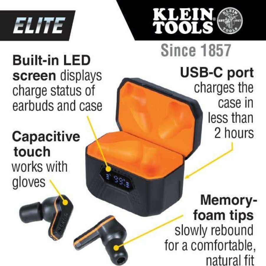 Safety & Work Wear Klein Tools | Klein Elite Bluetooth Jobsite Earbuds Aeseb2