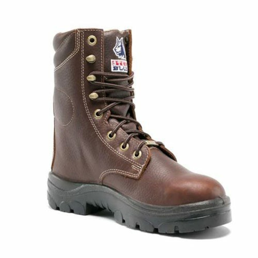 Safety & Work Wear Steel Blue Work Boots | Steel Blue Men'S Portland Safety Boots W/ Steel Toe Cap - Medium Fit 812955M-Oak