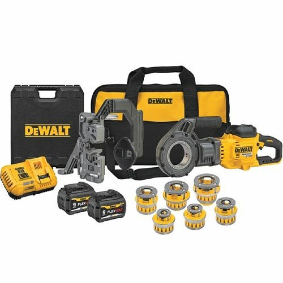 Power Tools DeWalt | Dewalt 60V Max Flexvolt Cordless Pipe Threader Kit With Die Heads Dce700X2K