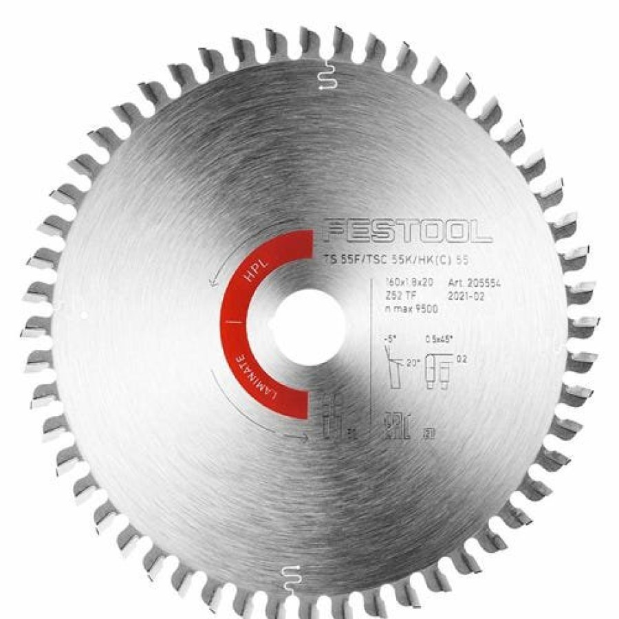 Accessories Festool | Festool 52-Tooth Laminate/Hpl Saw Blade For Tsc 55 K Track Saw 205562