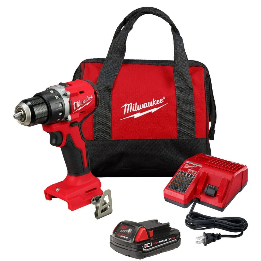 Power Tools Milwaukee Tools | Milwaukee M18 Compact Brushless 1/2" Drill Driver 1 Bat Kit 3601-21P