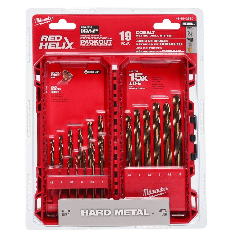 Accessories Milwaukee Tools | Milwaukee Red Helix Cobalt Metric Drill Bit Set - 19Pc 48-89-2530