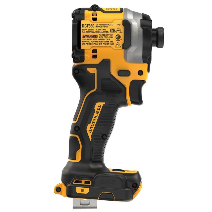 Power Tools DeWalt | Dewalt Atomic 20V Max 1/4" Brushless Cordless 3-Speed Impact Driver (Tool Only) Dcf850B