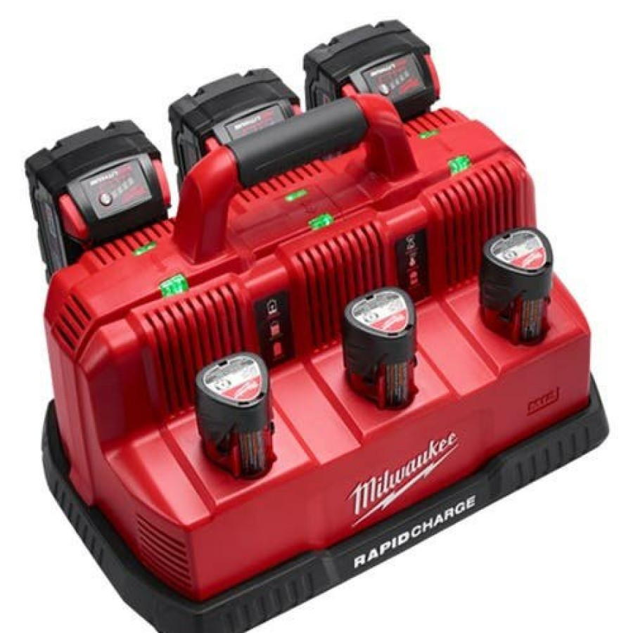 Power Tools Milwaukee Tools | Milwaukee M12 & M18 6 Bay Rapid Charge Station 48-59-1807