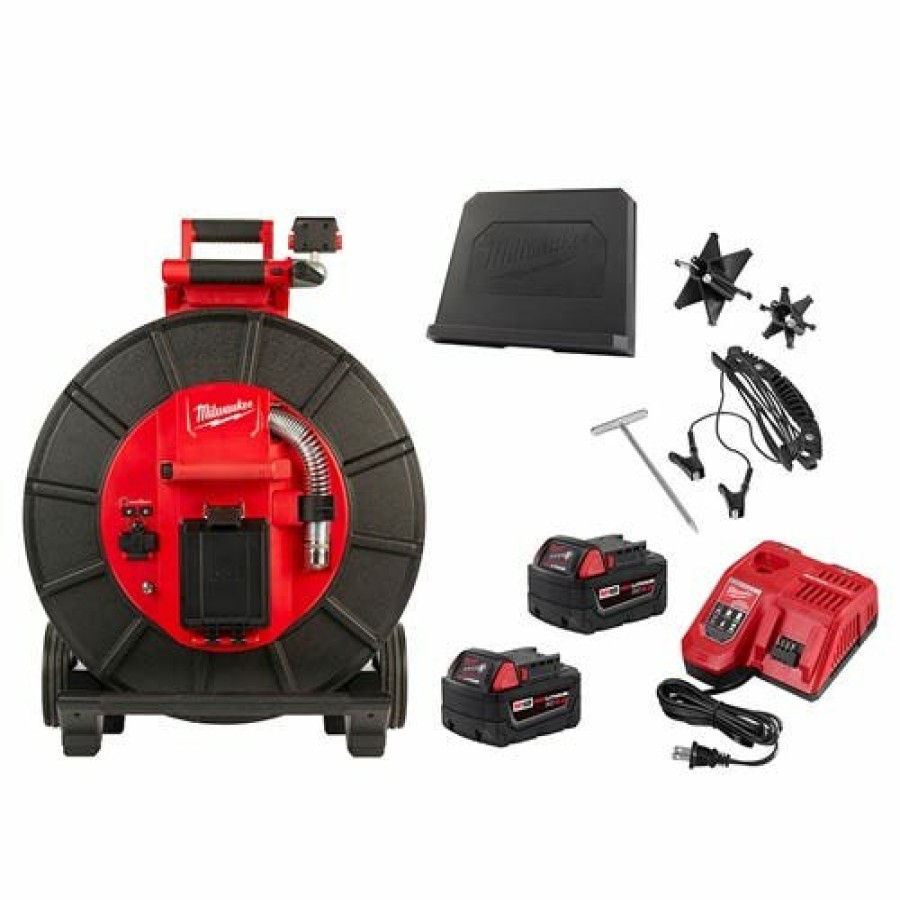 Power Tools Milwaukee Tools | Milwaukee M18 200' Stiff Pipeline Inspection System Kit 2974-22