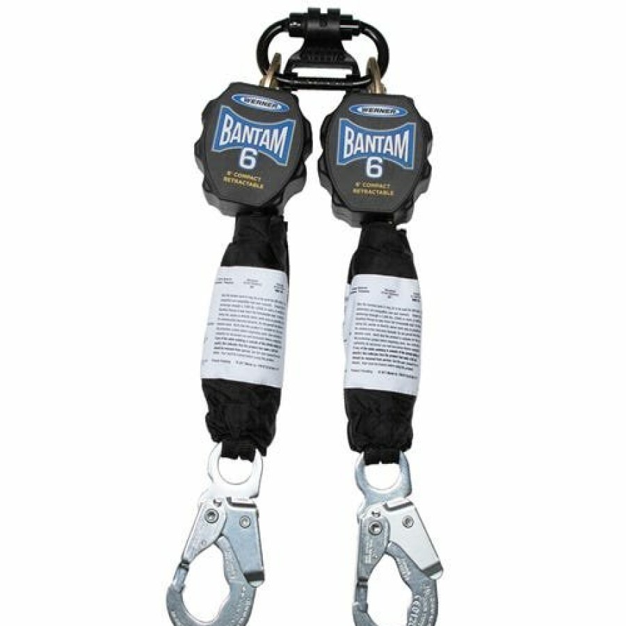 Safety & Work Wear Werner | Werner Bantam 6' Web Self-Retracting Lifeline Twinleg Carabiner R431006